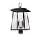 Z-Lite Rainer 5 Light Outdoor Post Mount Fixture, 15.5in. W x 27.5in. H, Black 5015PHXLR-BK - alternate 1